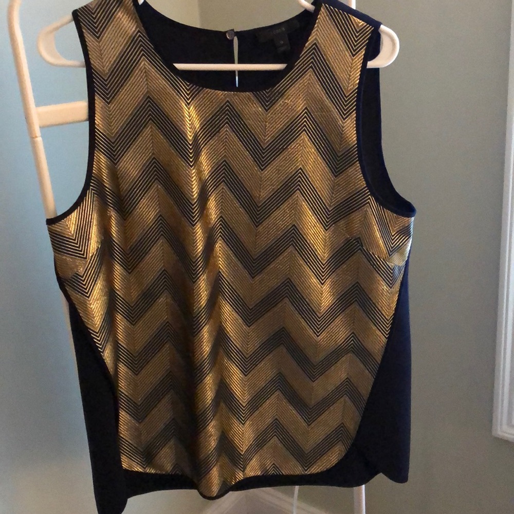 J. Crew Metallic Chevron Top